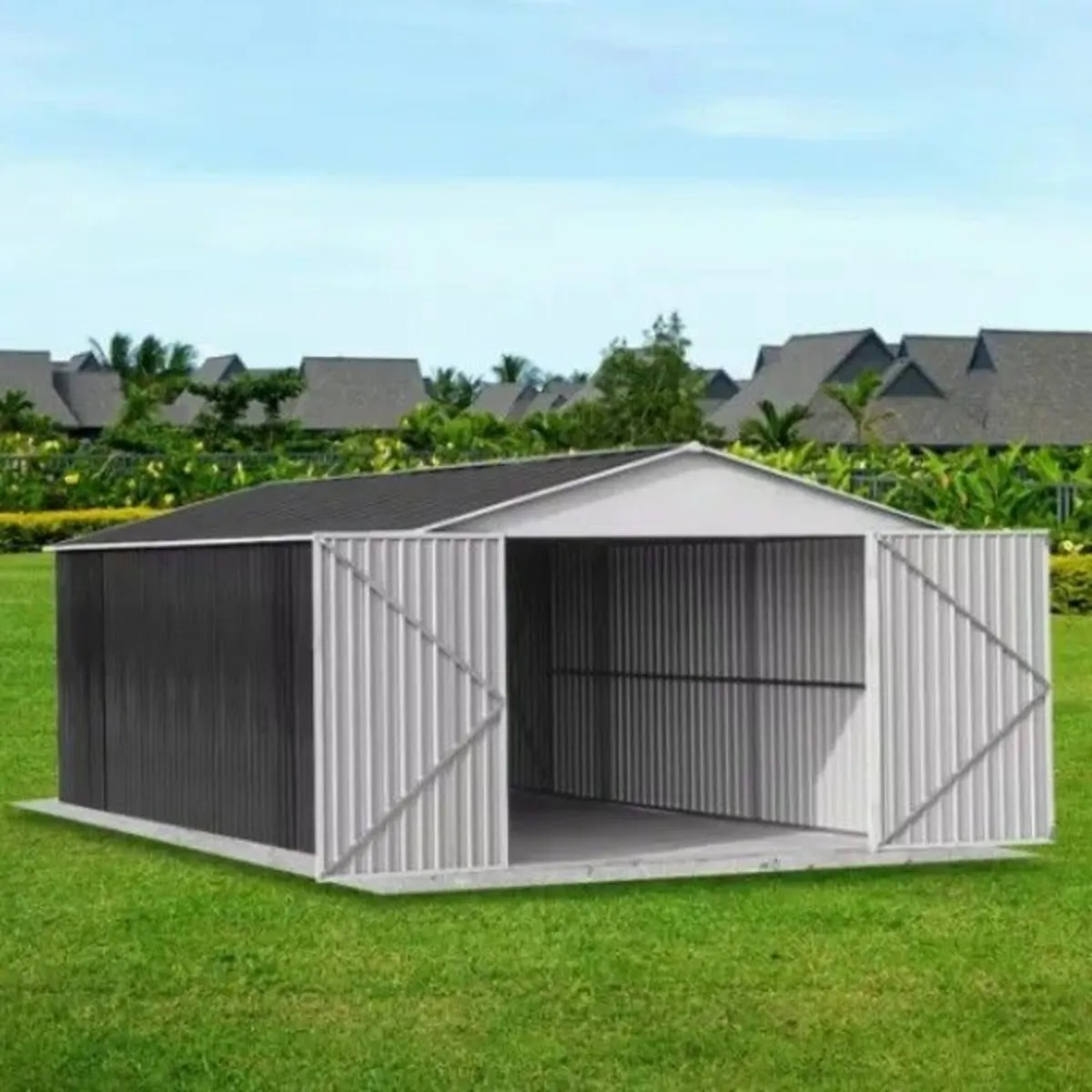 12x20ft  Metal Storage Shed / Garage – Brand New - Image 1