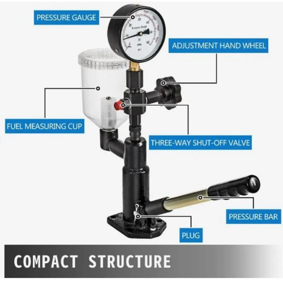 600 Bar Injector Tester 0.8L Fuel Pressure - Image 4
