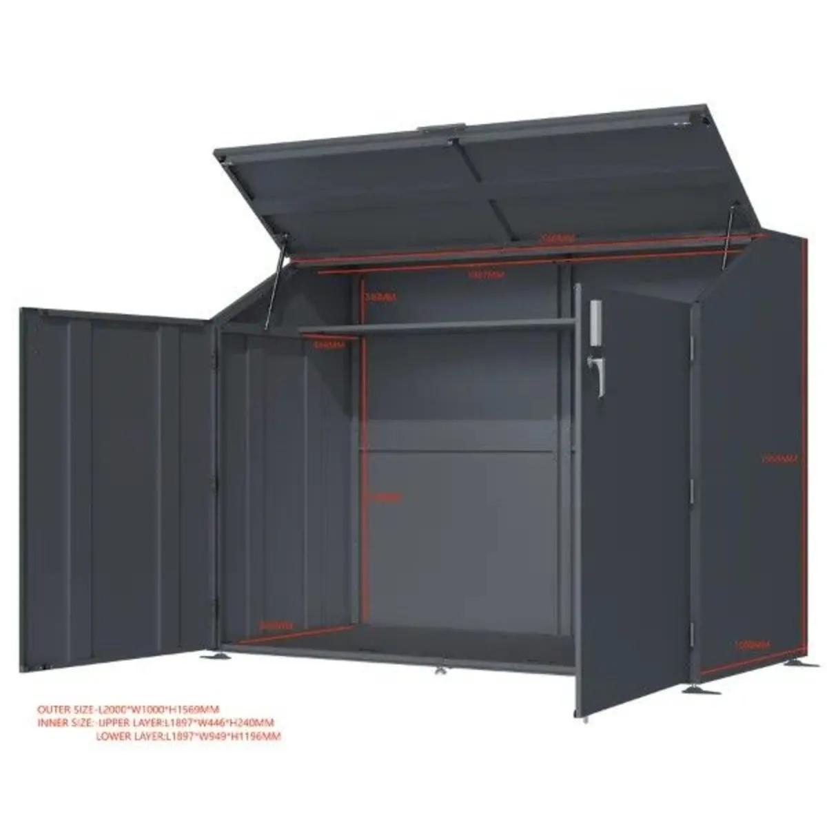 Premium Metal Bike Shed – Secure Storage - Image 3