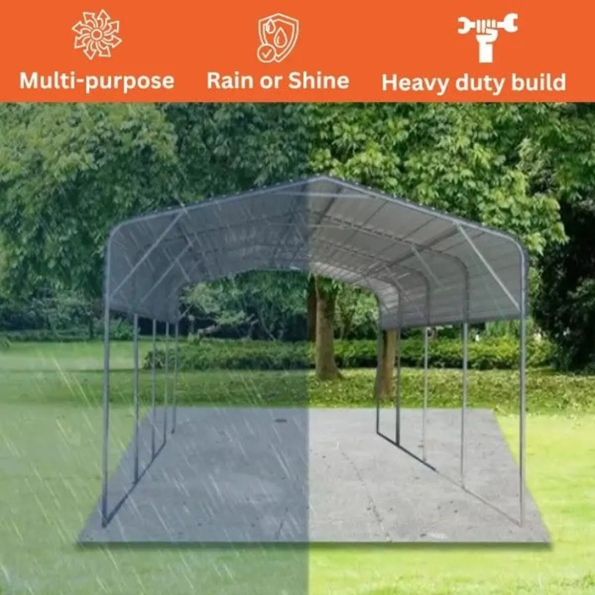 11x19ft Large Metal Parking Shed & Garage - Image 3