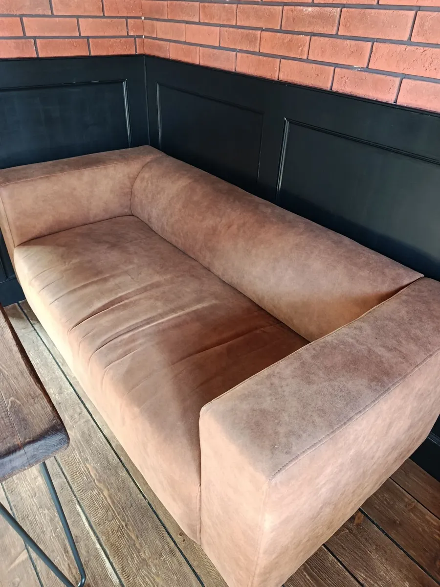 Brown leather sofa - Image 1