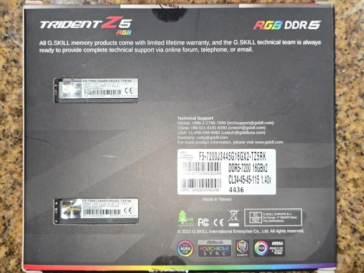 G.SKILL Trident Z5 RGB 32GB (2 x 16GB) *CL34* - Image 2