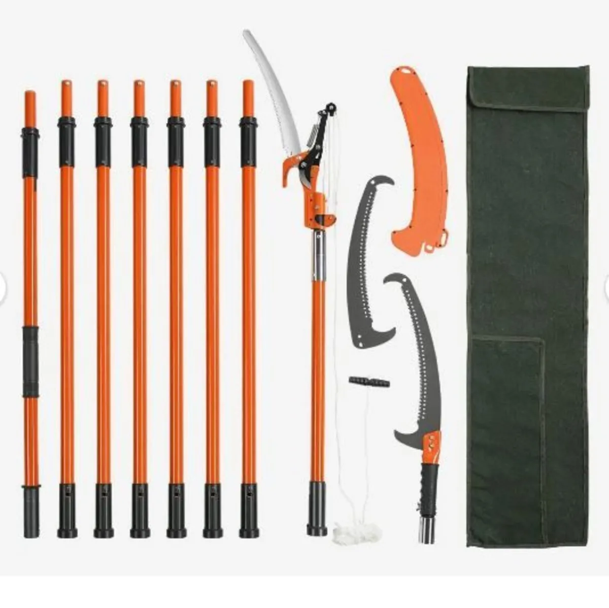 Manual Pole Saw, 2.2-8.2 m Extendable Tree Pruner, - Image 2