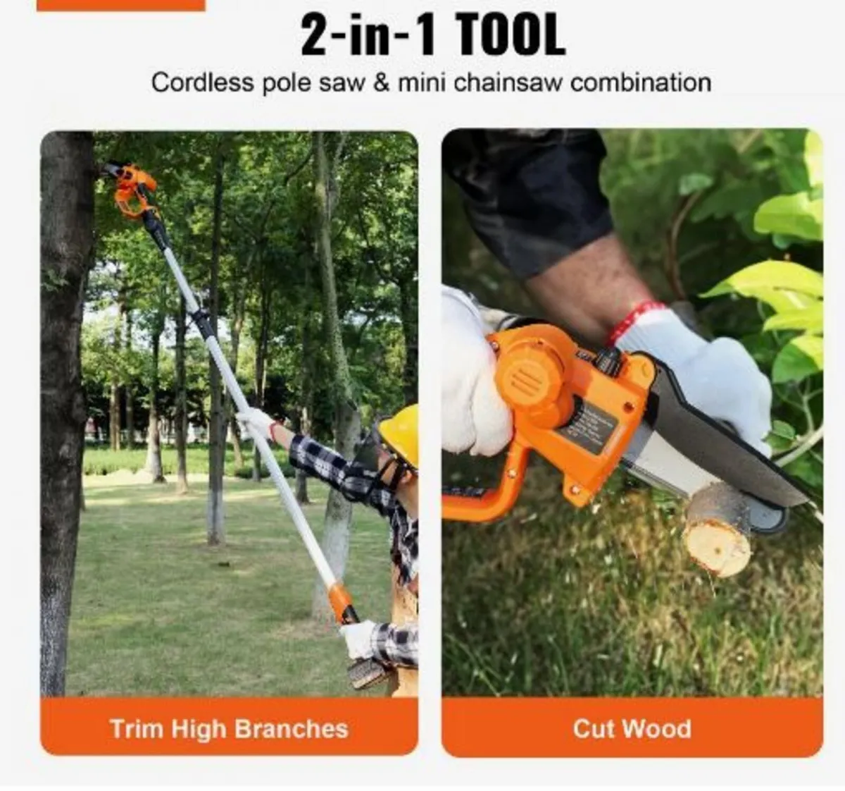 2-in-1 Cordless Pole Saw & Mini Chainsaw - Image 2