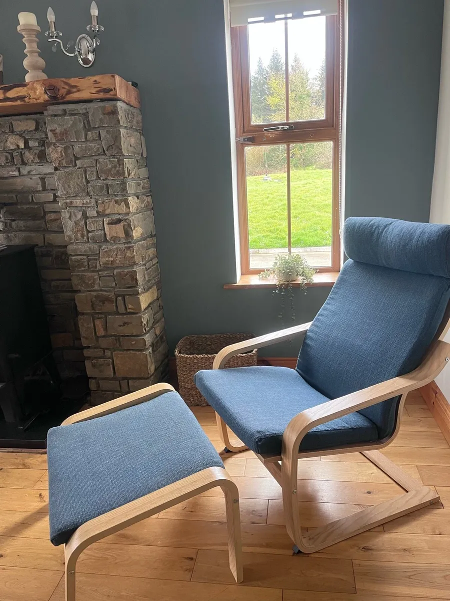 IKEA chair with footstool - Image 1