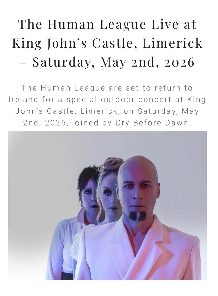 2 x Human league Concert tickets