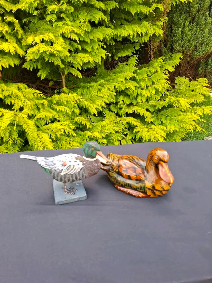 Duo ducks statues ornaments postage possible - Image 2