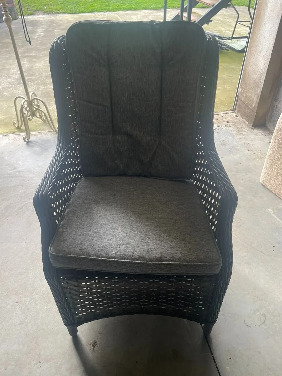 8 Seater Dining Table and chairs (Dark Grey) - Image 2