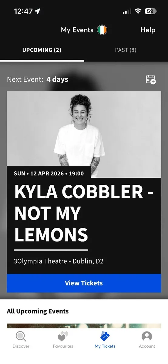 Ticket for Kyla Cobbler Dublin 12th April