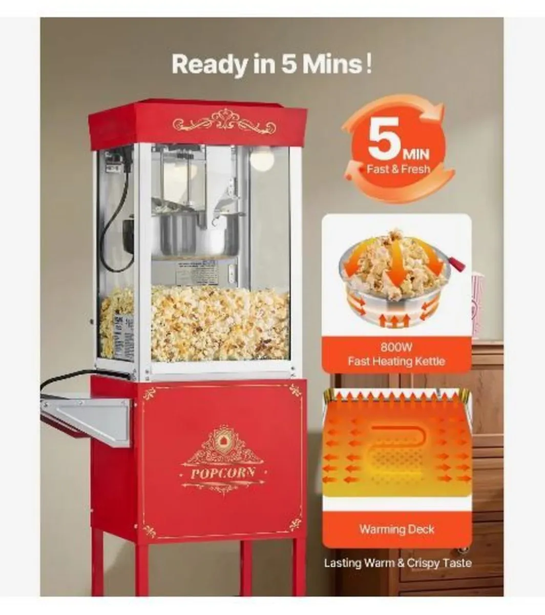 Popcorn Machine with Cart - Image 4