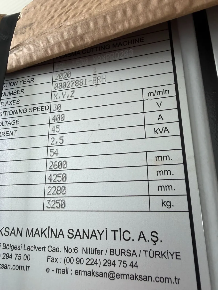 Ermaksan EPL 1530 Plasma (yr. 2020) - Image 4