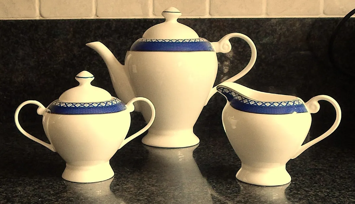 Anysley Living Aston Blue Bone China Tea Set - Image 1