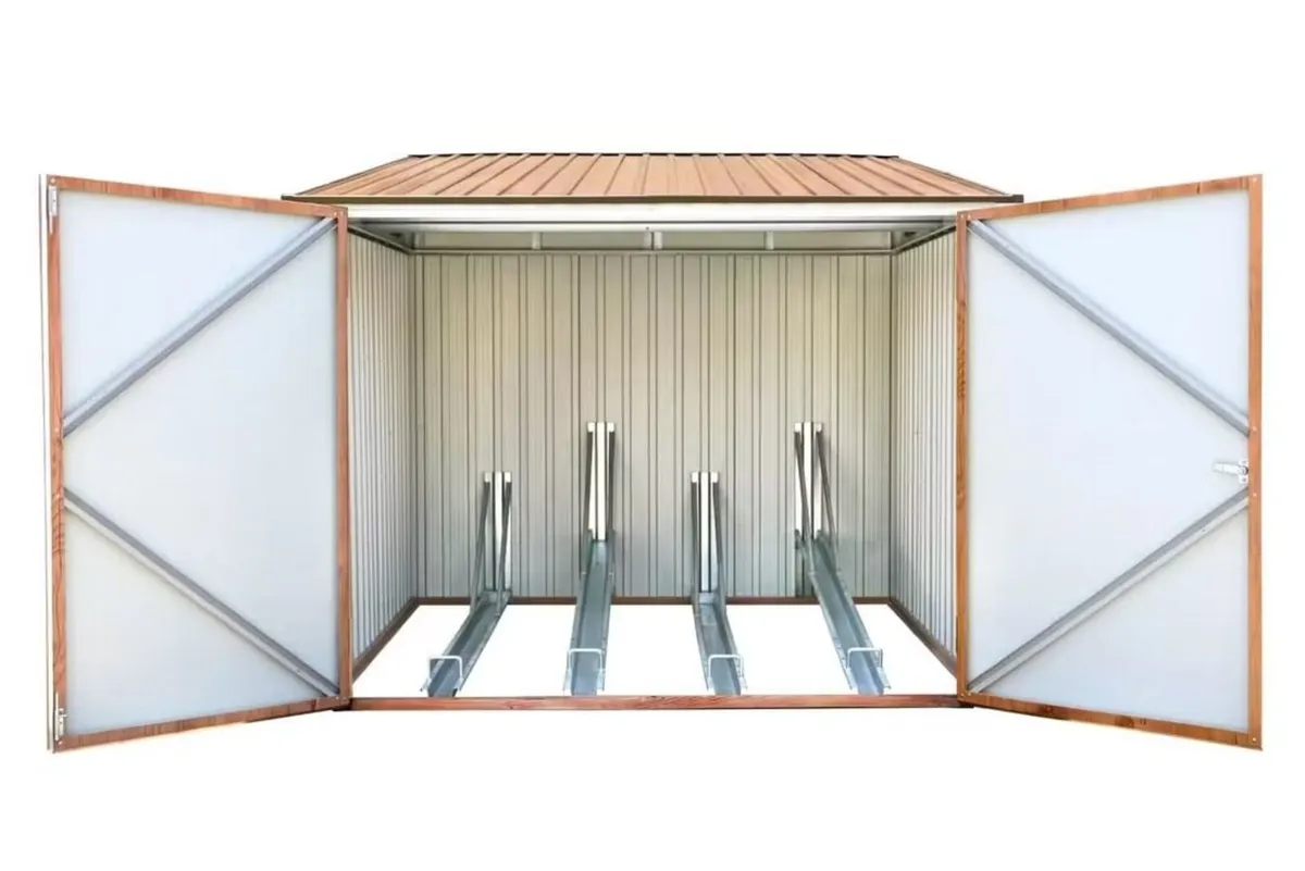 4🚲 6x6 Steel Bike Storage Shed – Holds 4 Bikes | - Image 3