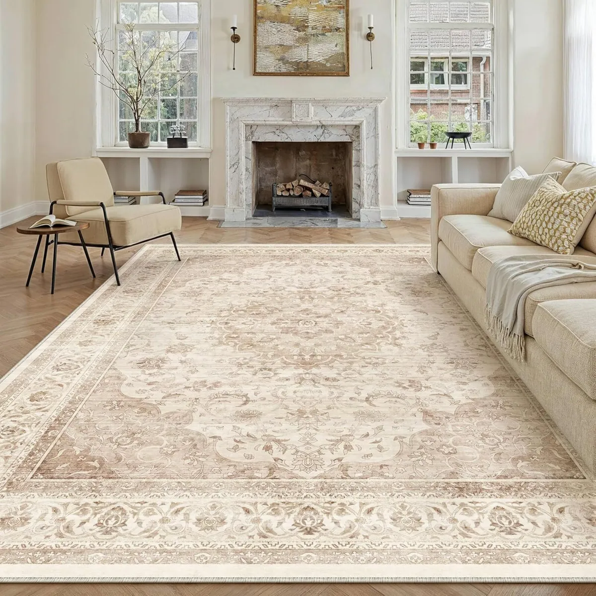Vintage Living Room Area Beige Rug 240x300cm - Image 1