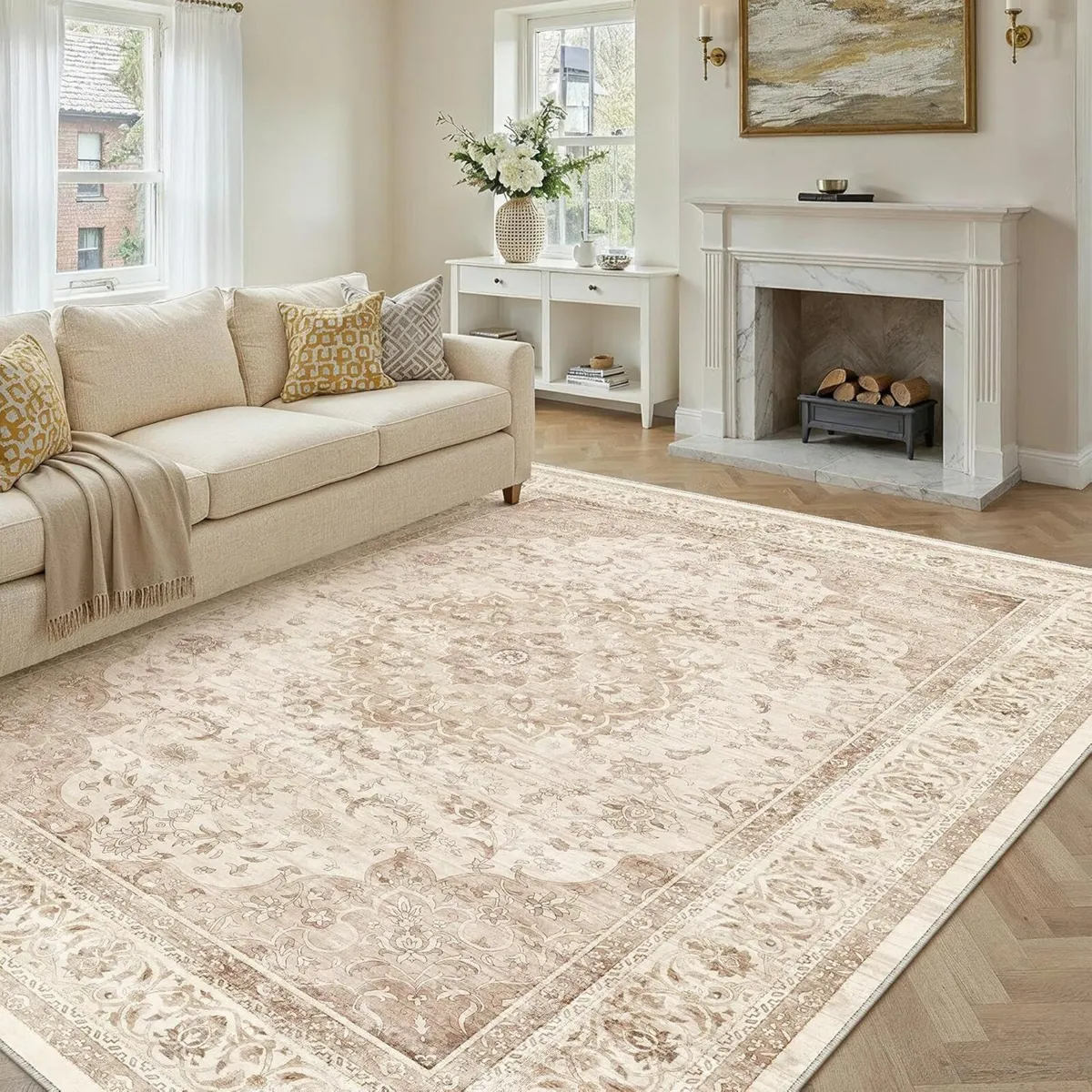 Vintage Living Room Area Beige Rug 240x300cm - Image 4