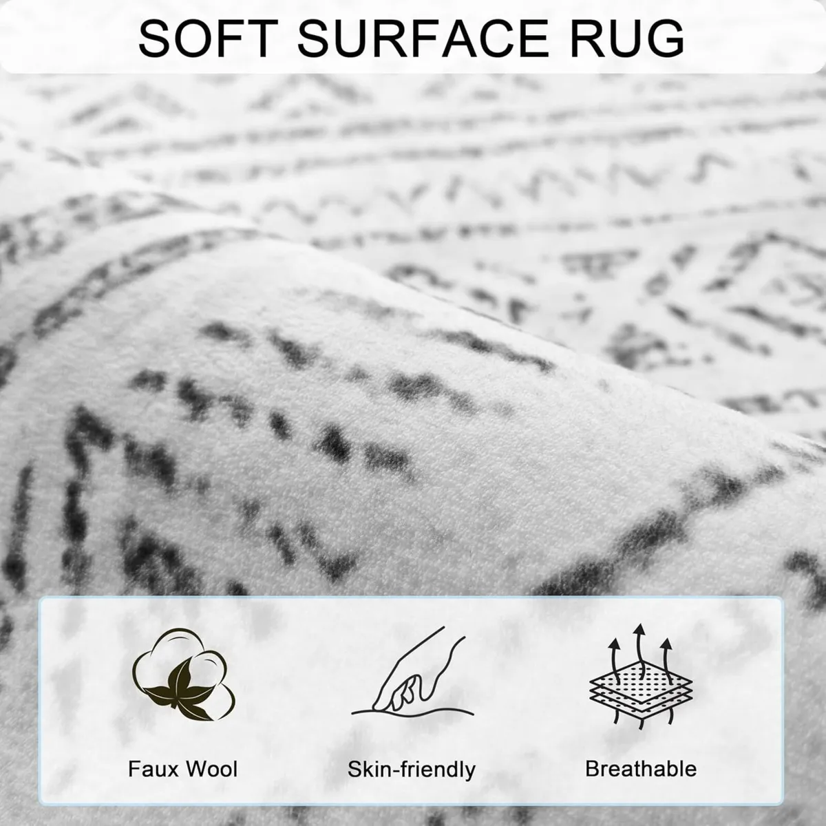 Boho Area Rugs for Living Room 160x230cm Washable - Image 3