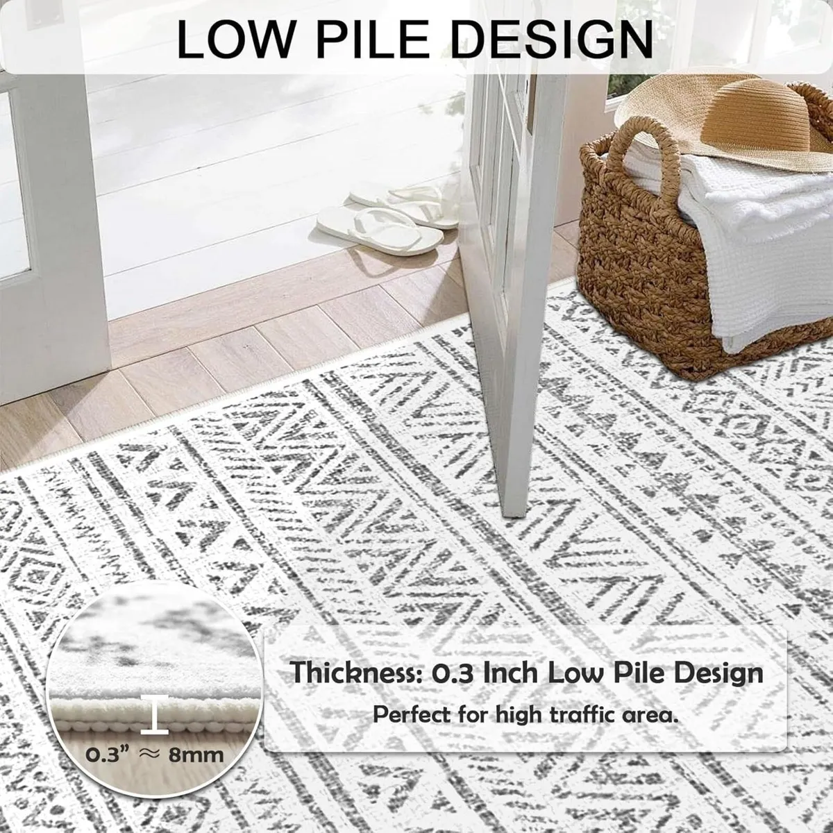 Boho Area Rugs for Living Room 160x230cm Washable - Image 4