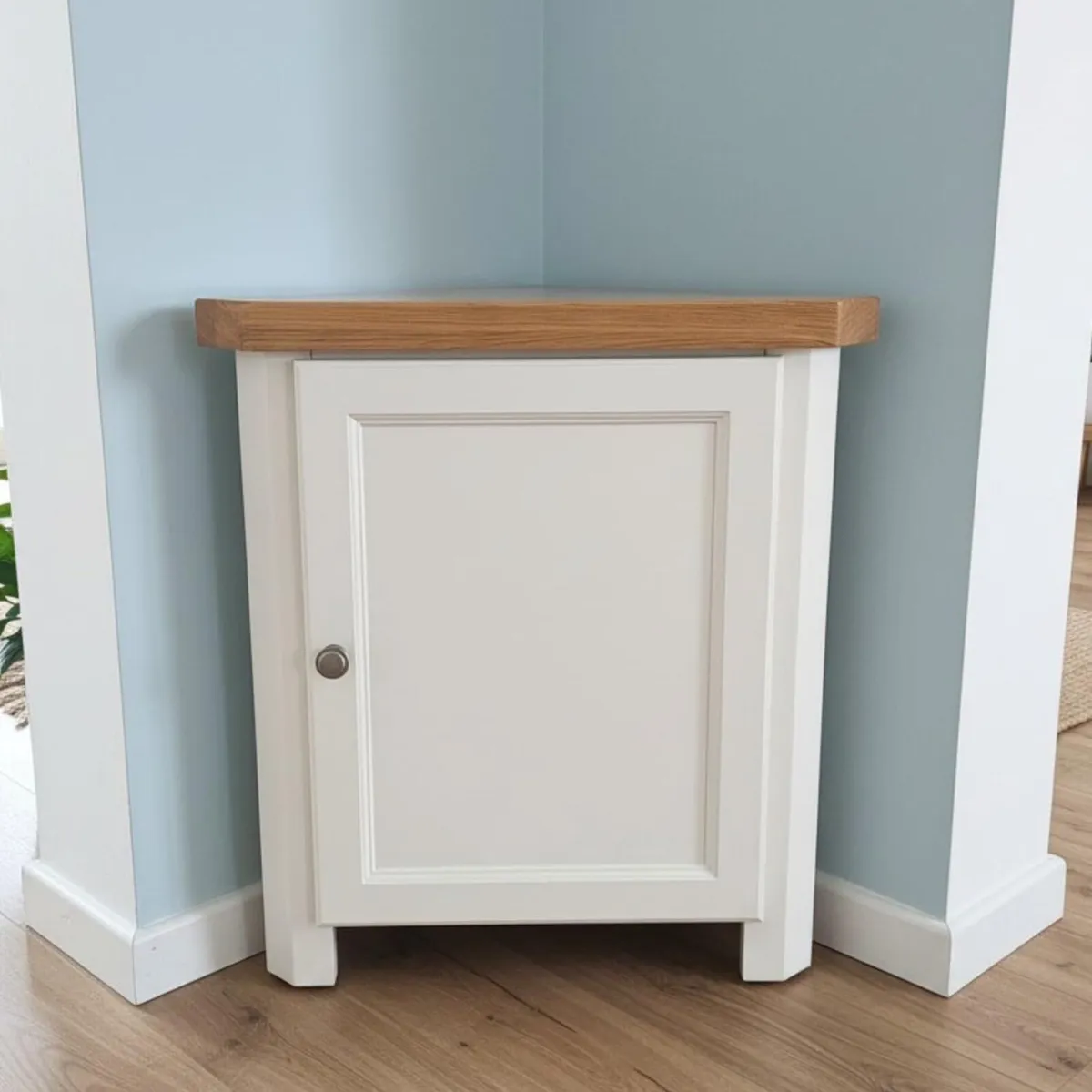 urniture Snow White Painted Corner Cabinet Small - Image 1
