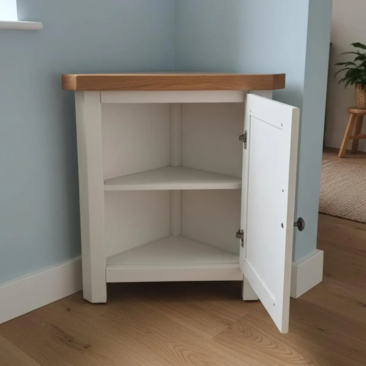 urniture Snow White Painted Corner Cabinet Small - Image 3