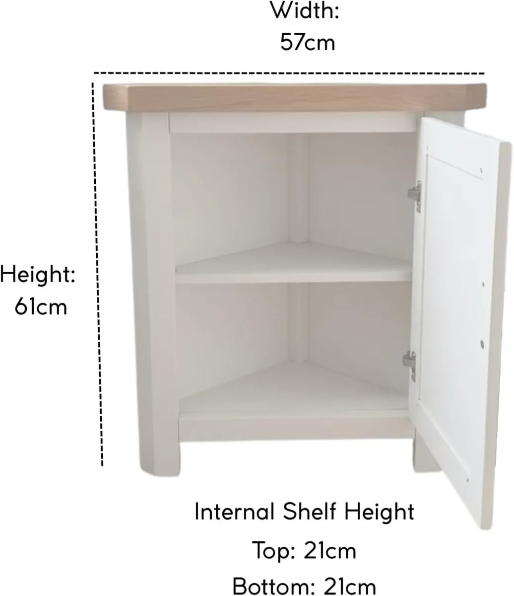 urniture Snow White Painted Corner Cabinet Small - Image 2