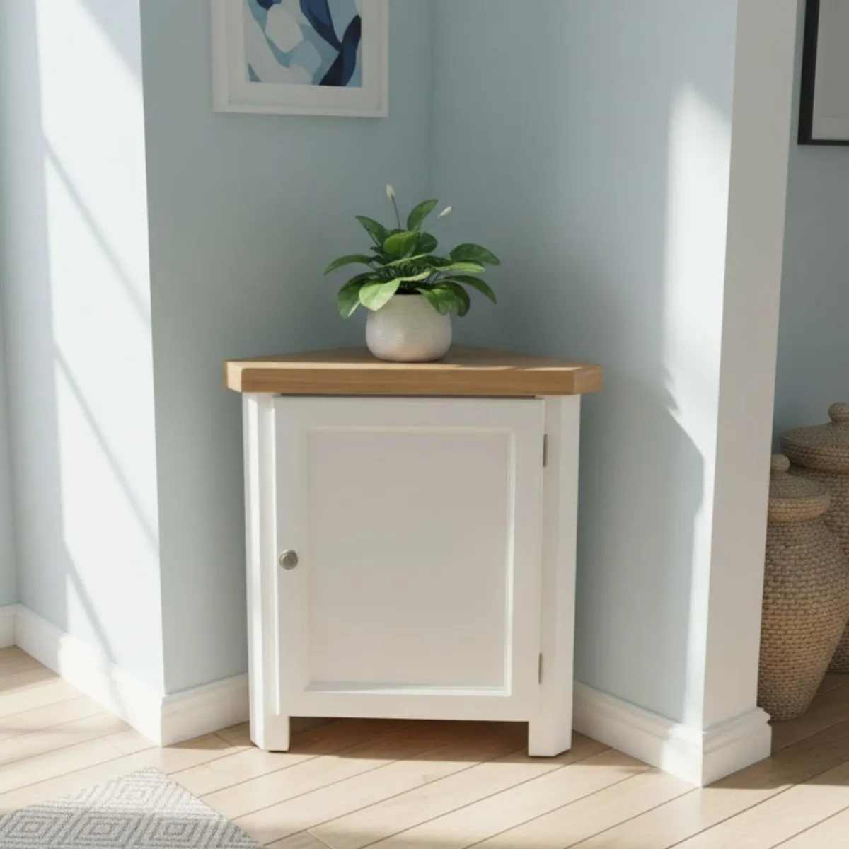 urniture Snow White Painted Corner Cabinet Small - Image 4