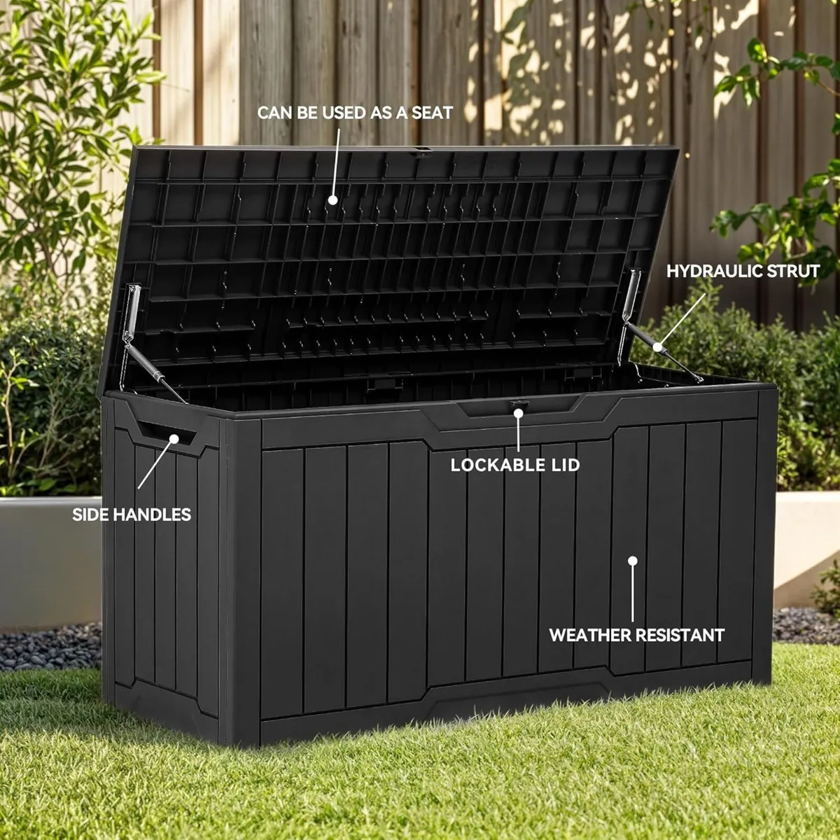 100 Gallon Resin Deck Box Weather Resistant - Image 4