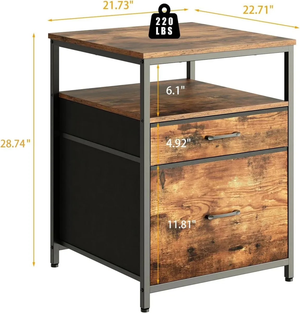 Mini Fridge Stand with 3 Storage Cabinet Beverage - Image 2