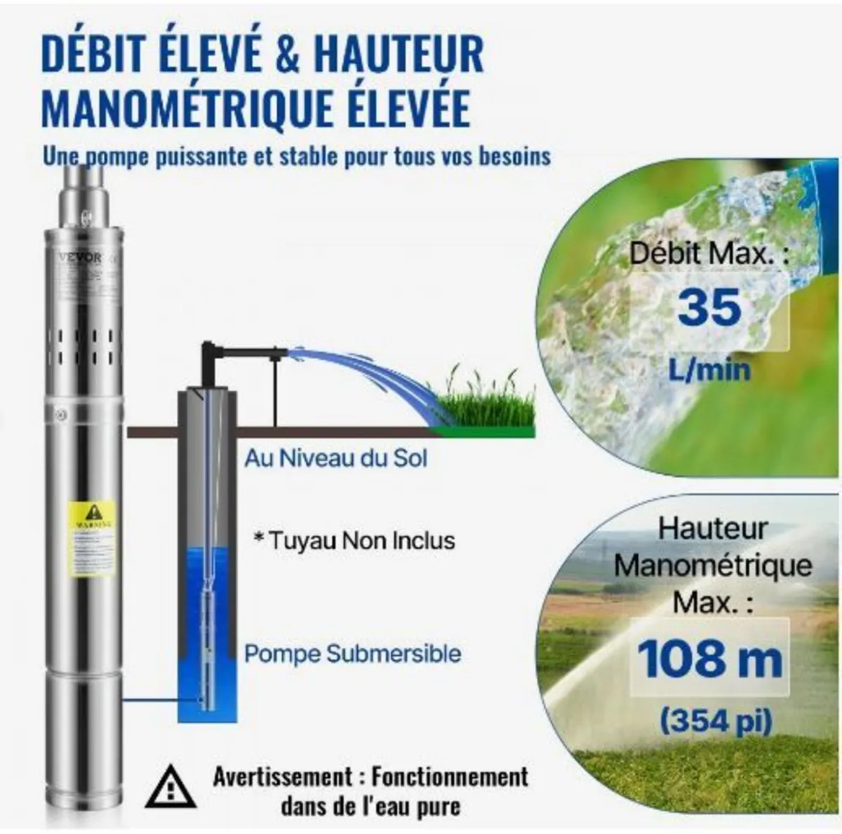 Deep Well Submersible Pump, 550W - Image 2