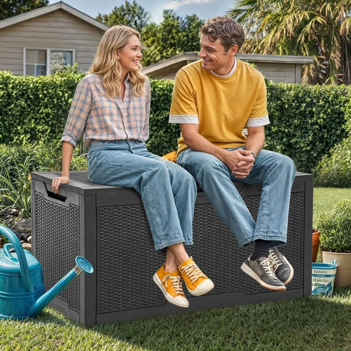 100 Gallon Resin Deck Box Weather Resistant - Image 4