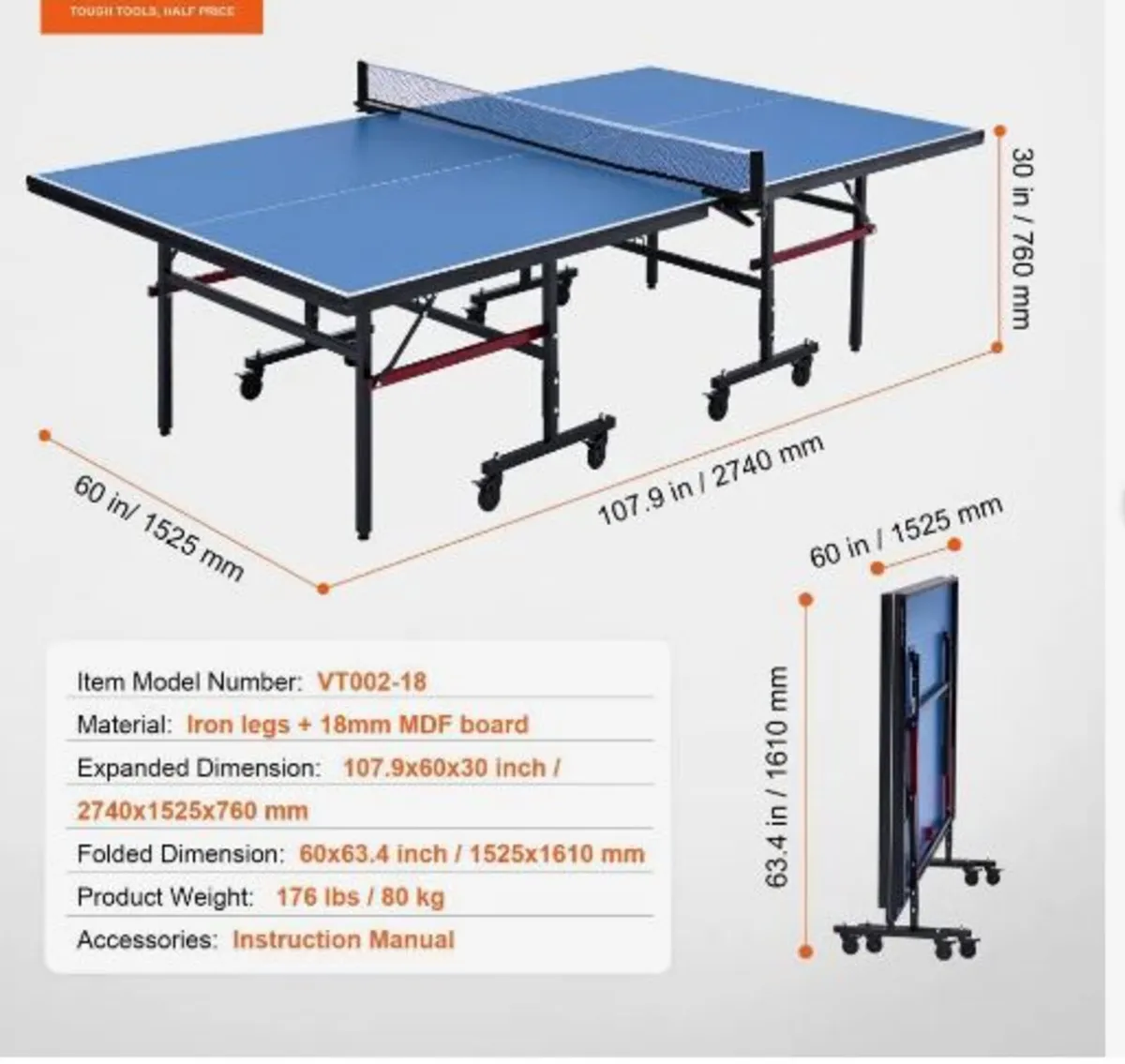 Ping Pong Table, Professional Table Tennis - Image 4