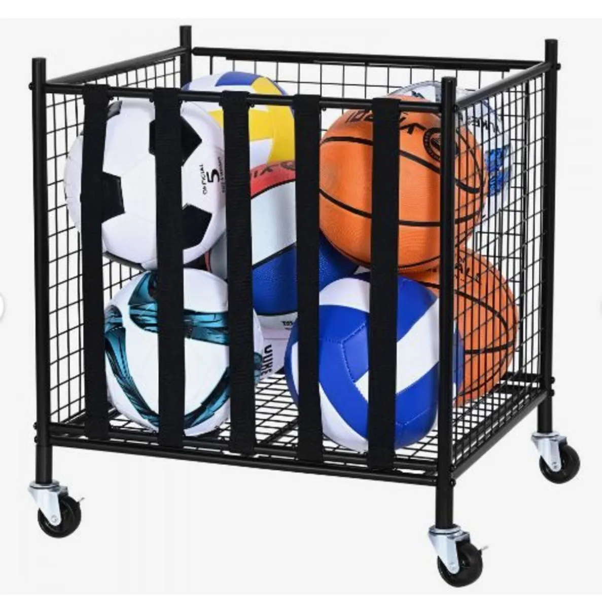 Rolling Sports Ball Storage Cart - Image 3