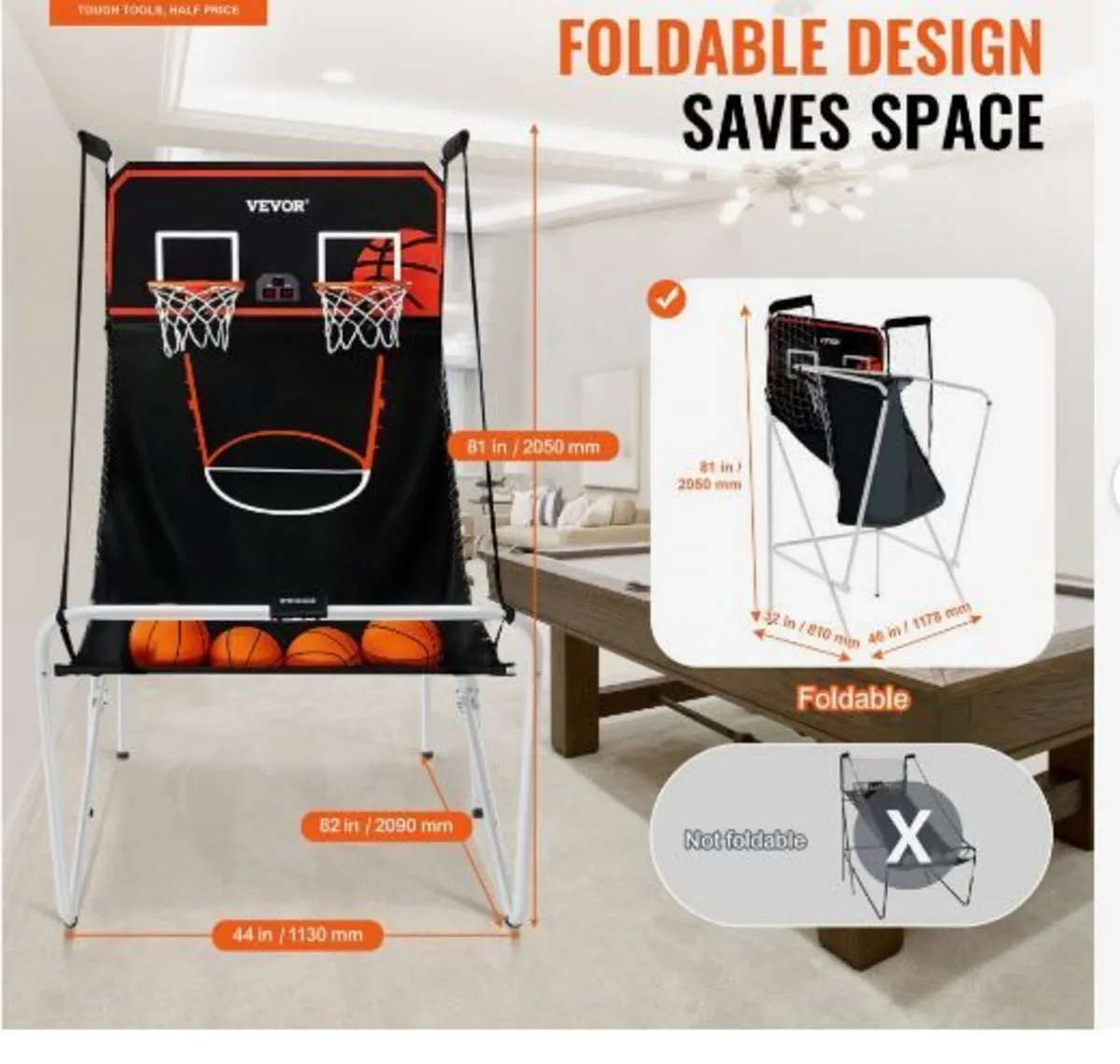 Foldable Basketball Arcade Game - Image 3