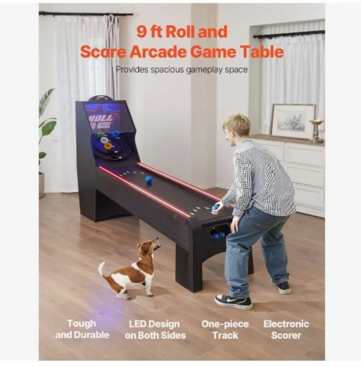 9' Roll and Score Classic Arcade Game Table - Image 3