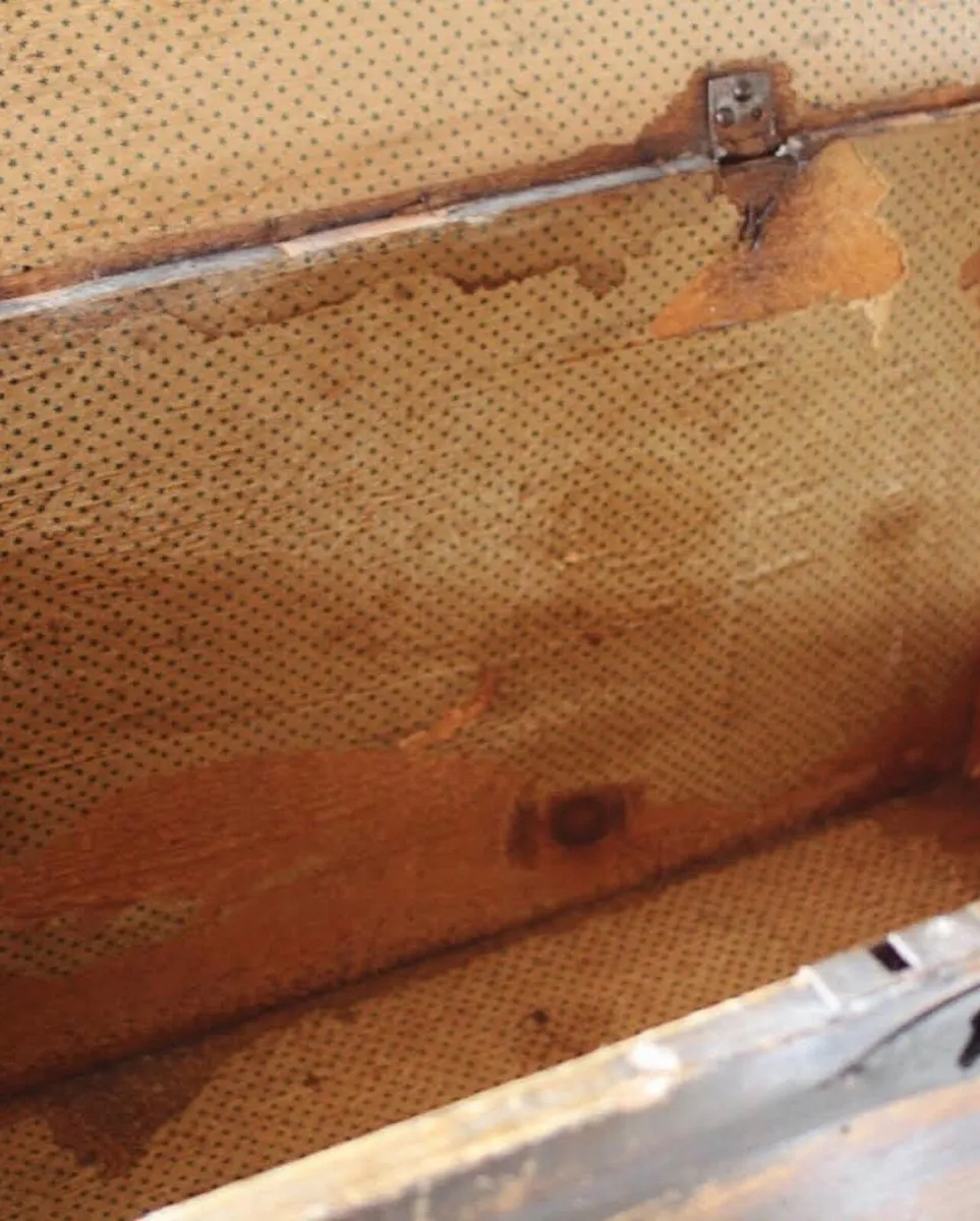 Small Antique Wooden Trunk - Image 4