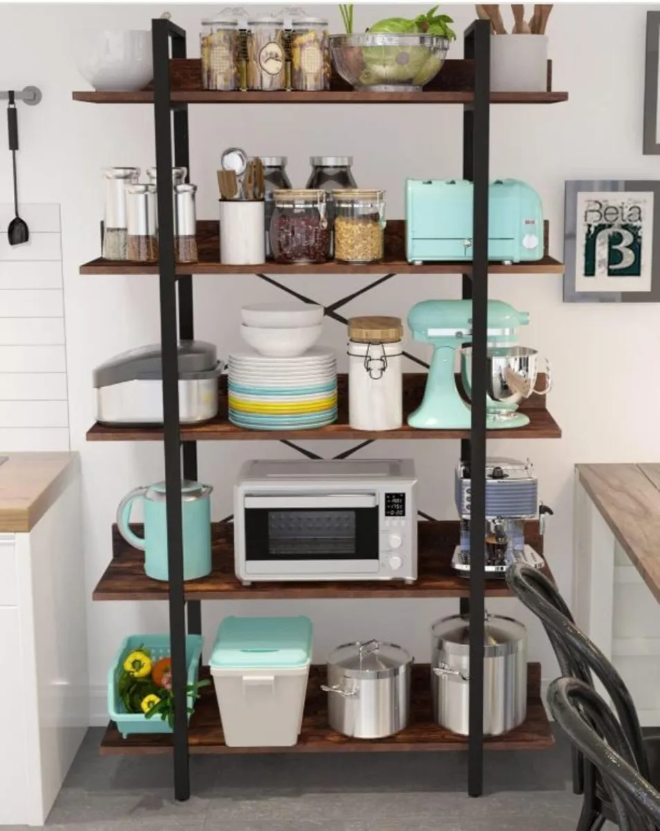 Bookshelf Bookcase Storage Rack Standing Shelf 5-T - Image 1