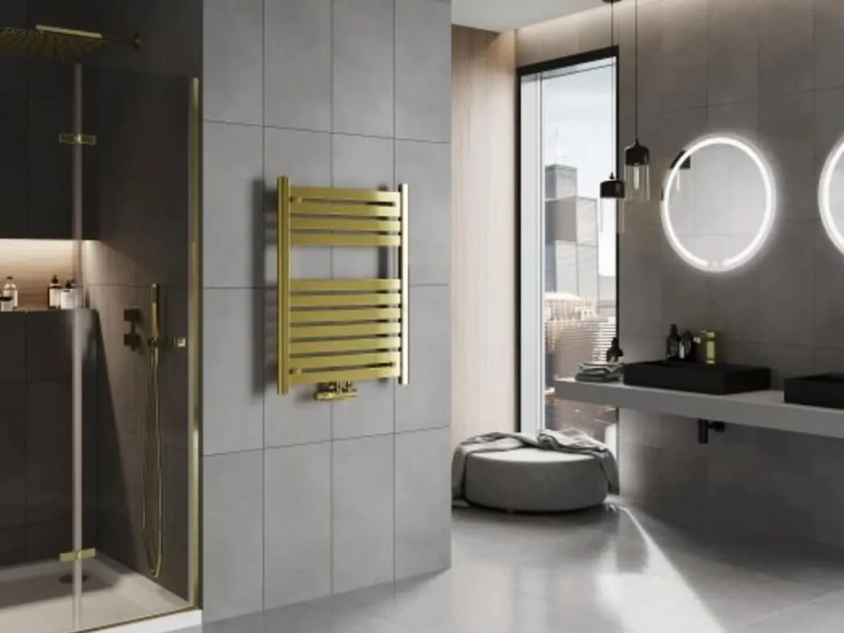 Brand New - Bathroom Towel Rail 800x600mm, Gold - Image 2