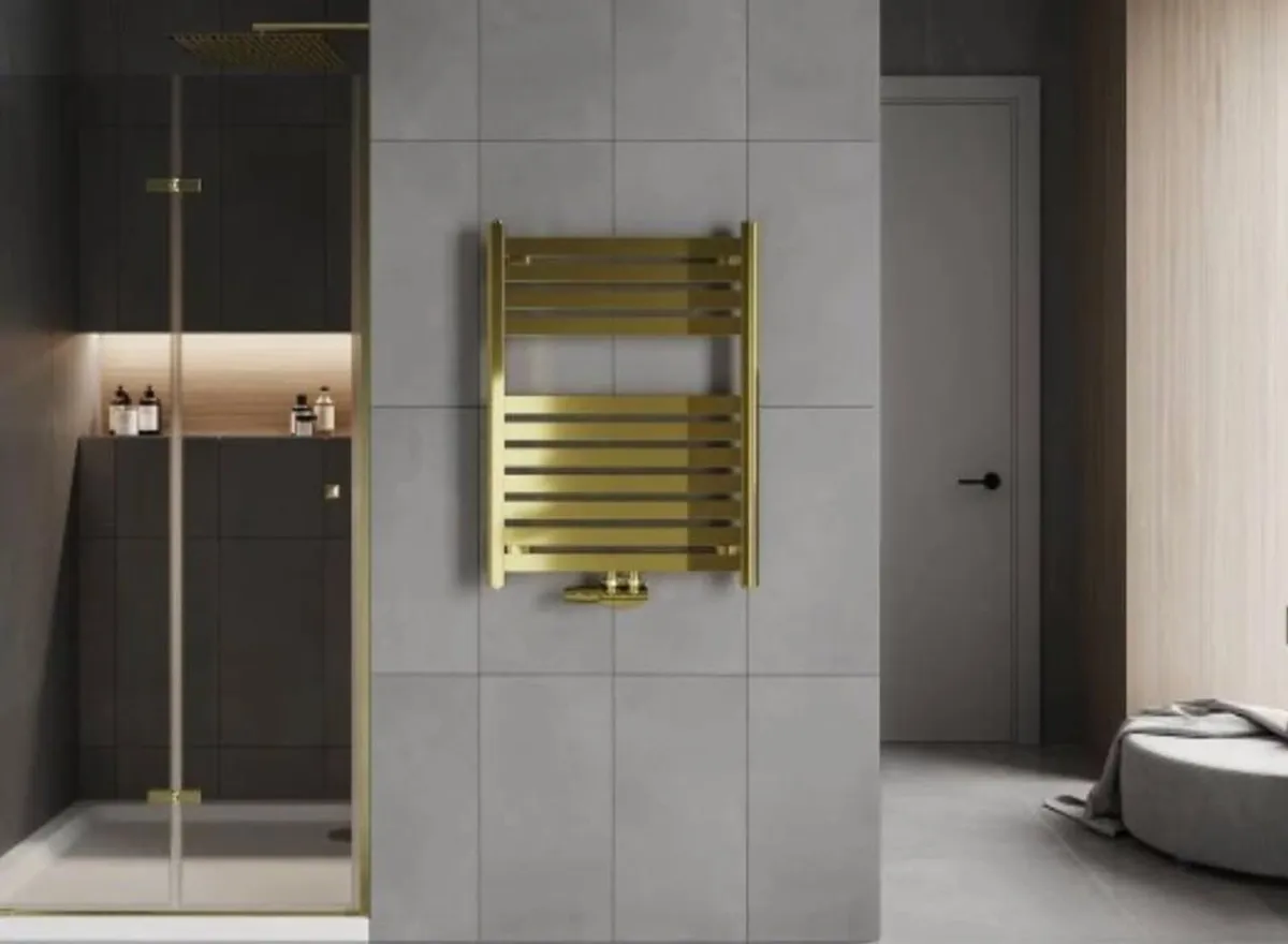 Brand New - Bathroom Towel Rail 800x600mm, Gold - Image 3