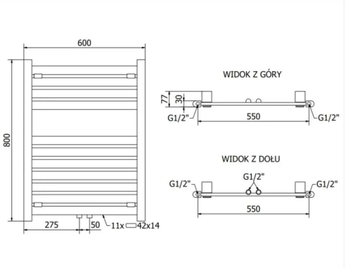 Brand New - Bathroom Towel Rail 800x600mm, Gold - Image 4