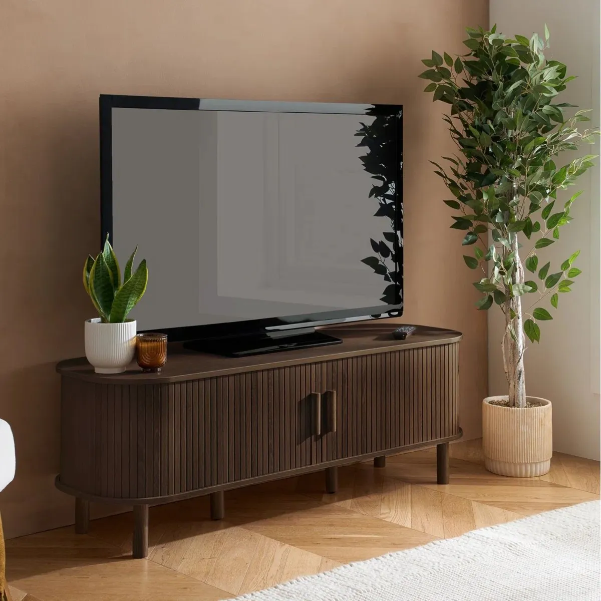 TV Cabinet / 152cm / Walnut / Boxed - Image 1
