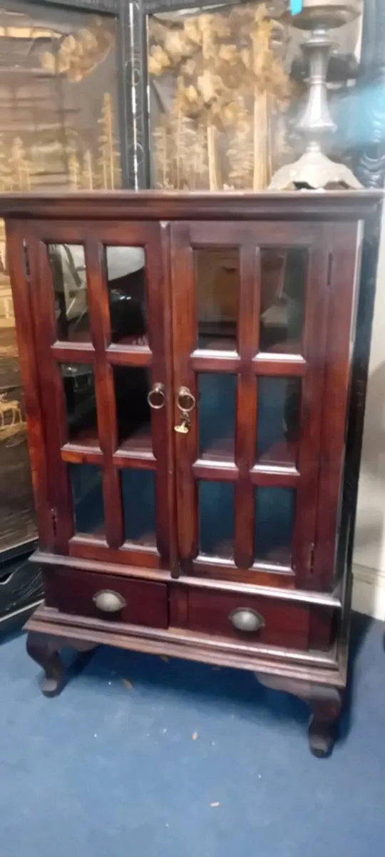 Decorative Glazed Mahogany Display Cabinet - Image 1