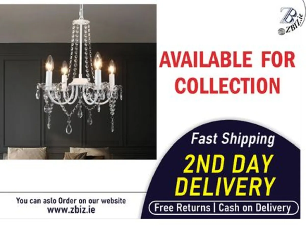 Chandelier 4 Light Modern Crystal Ceiling Light - Image 1