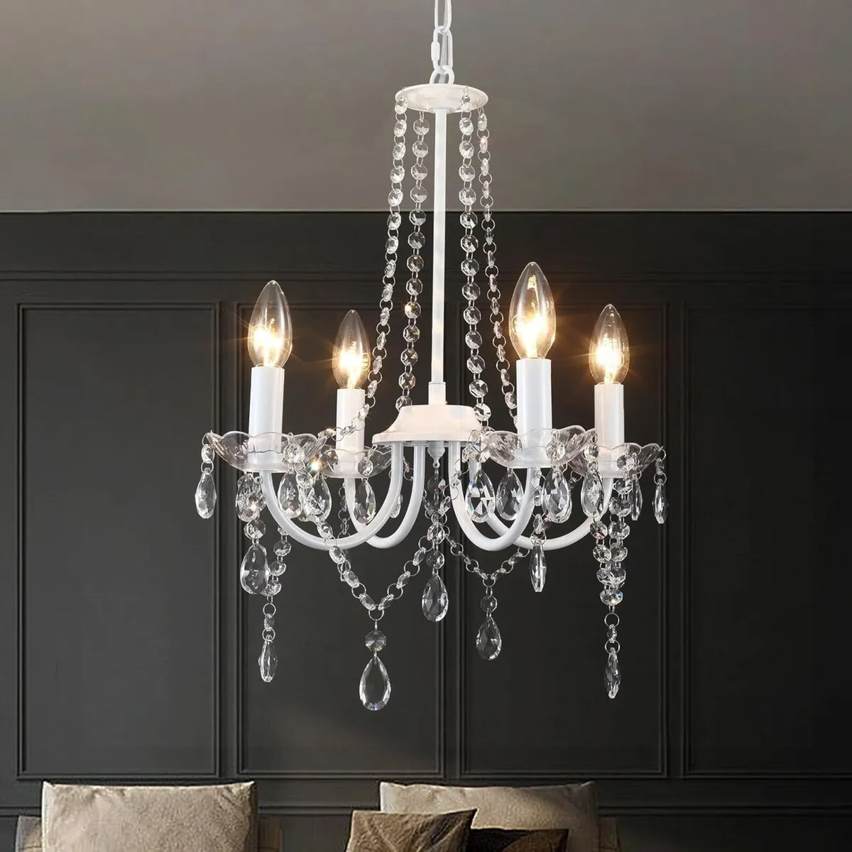 Chandelier 4 Light Modern Crystal Ceiling Light - Image 3