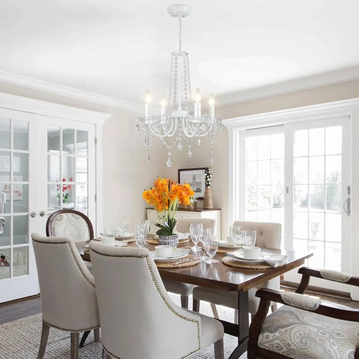 Chandelier 4 Light Modern Crystal Ceiling Light - Image 4