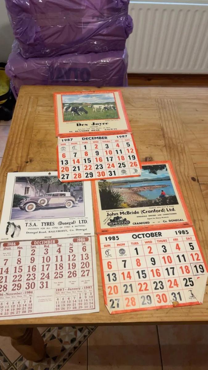 Job lot of vintage advertising calanders