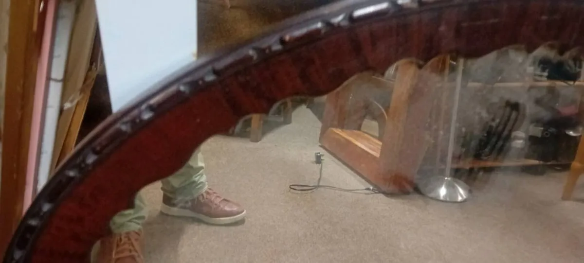 Large Antique Mahogany Well Mirror - Image 3