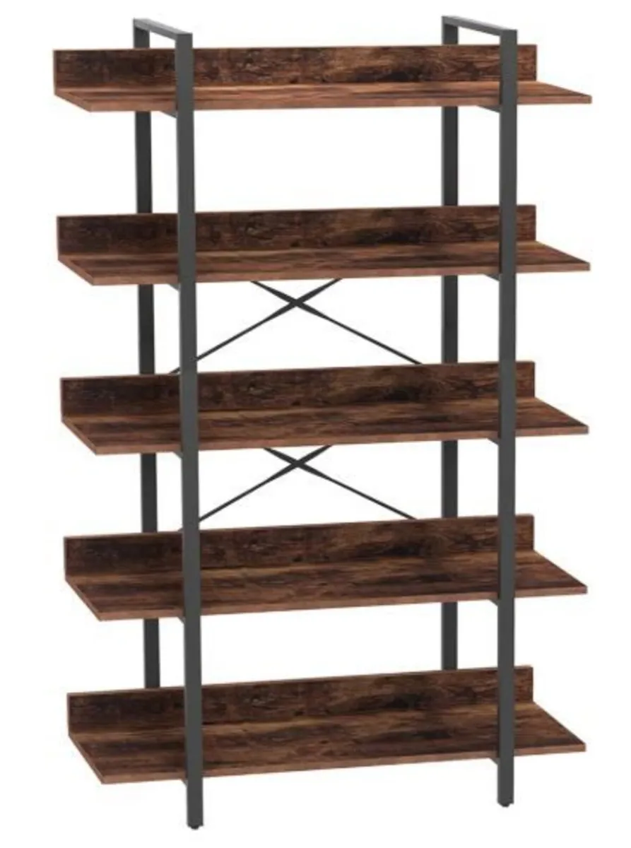 Bookshelf Bookcase Storage Rack Standing Shelf 5-T - Image 2