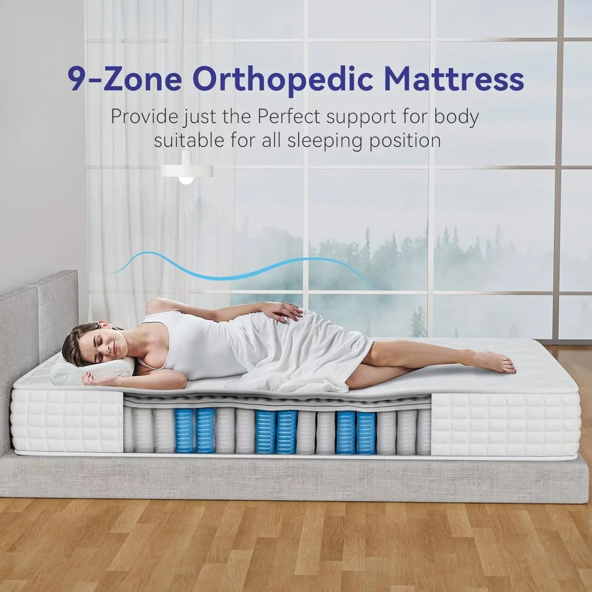 Single Mattress 3FT 9-Zone Pocket Sprung with - Image 4
