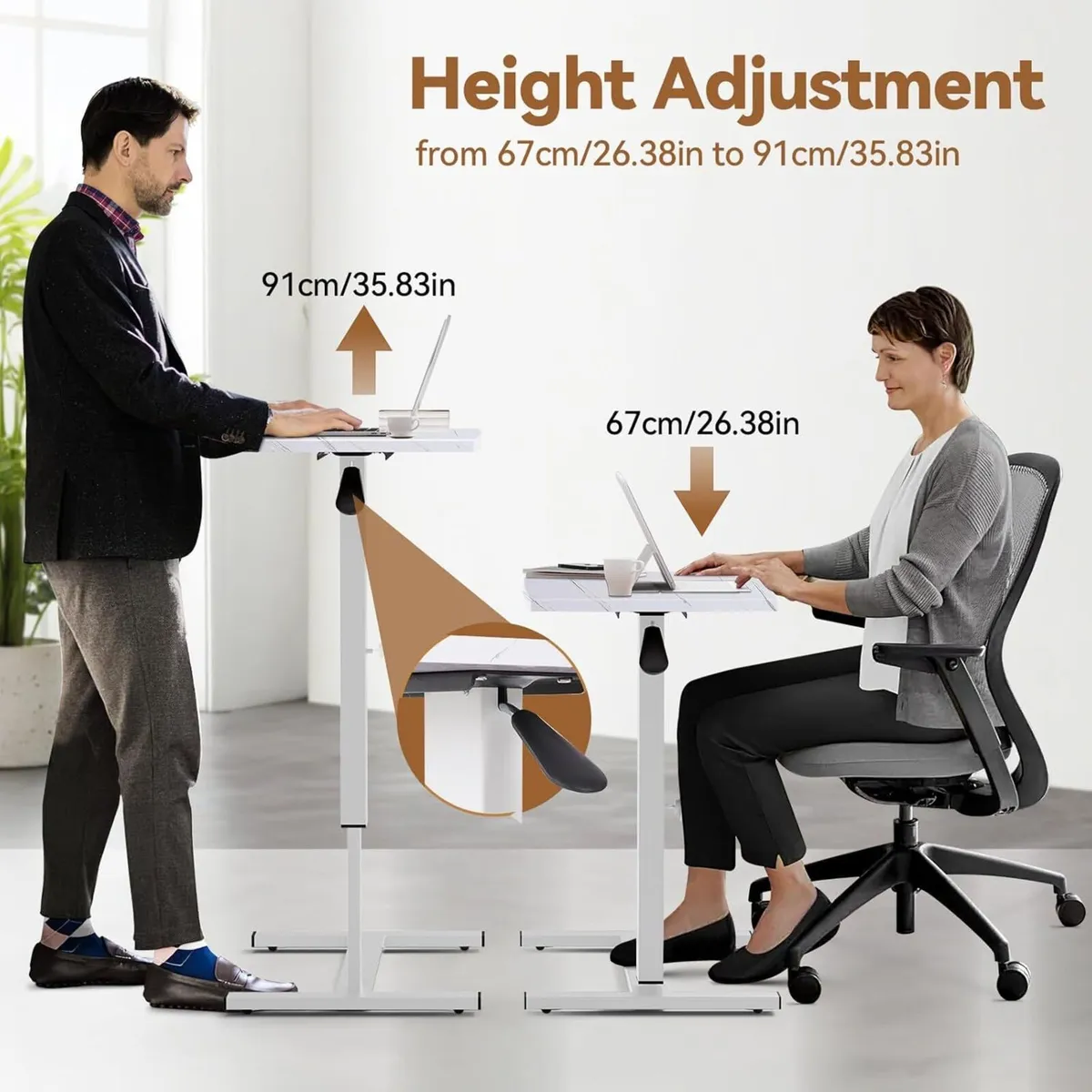 Overbed Bedside Table with Wheels 80x40cmx67-91cm - Image 4