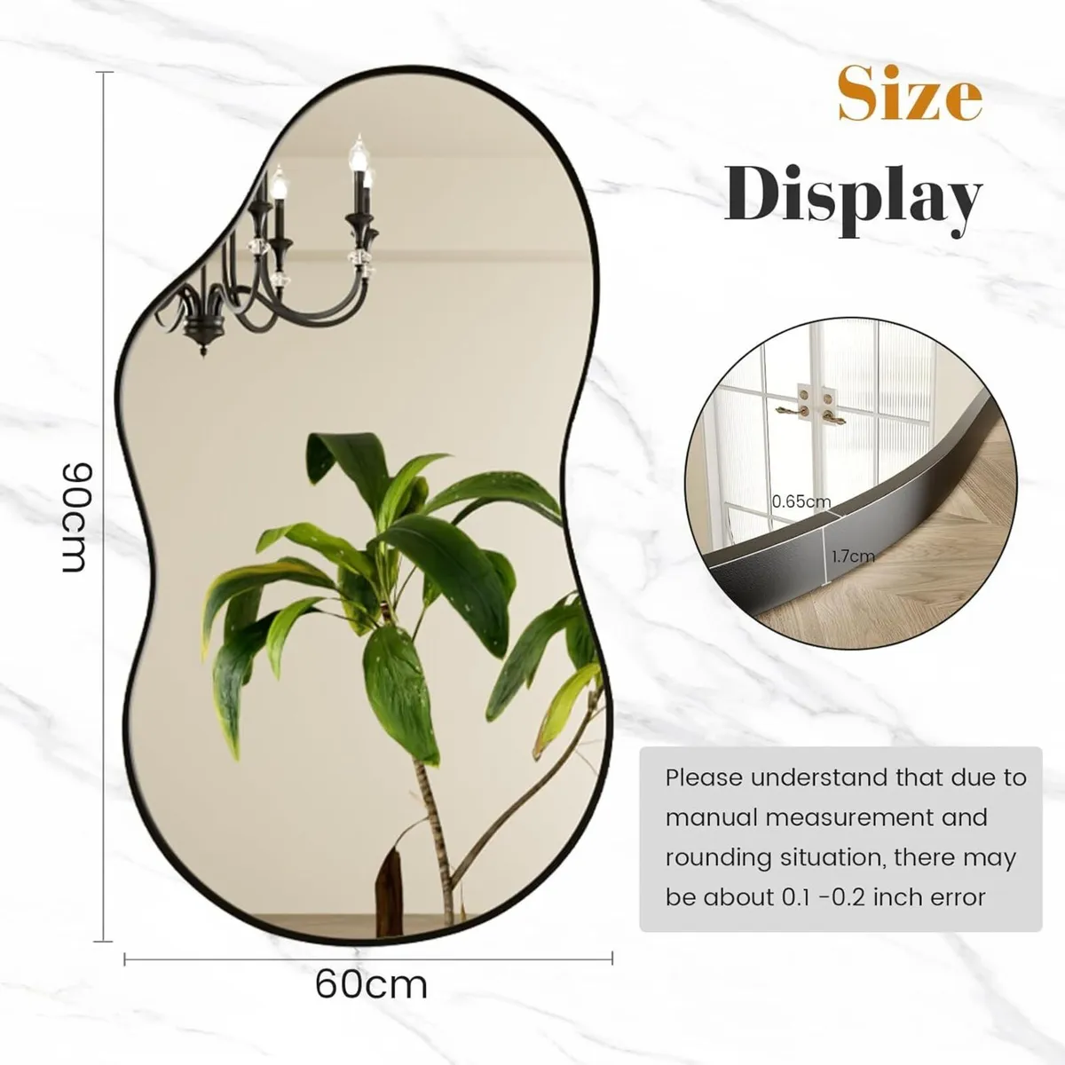 Irregular Wall Mirror Asymmetrical Modern for - Image 2