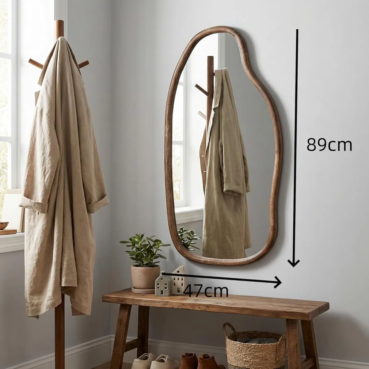 Asymmetrical Mirrors 90x49cm Irregular Wall - Image 2